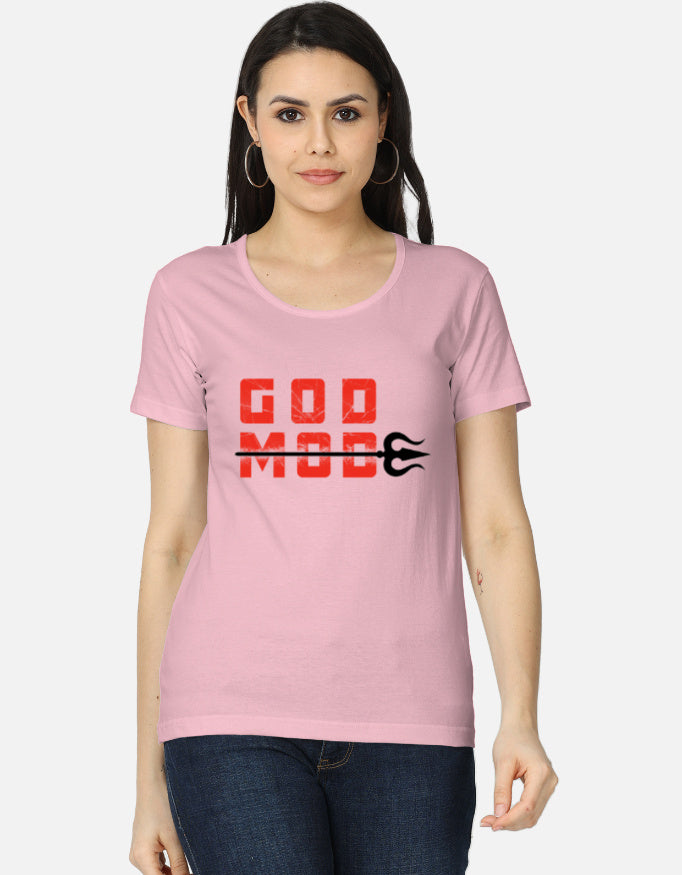 C-Labs Karuppu. God Mode. Women's Classic T-Shirt Light Baby Pink Front_1_c_45_c27da5e4-9b47-4c32-ad51-e332fe9656e0