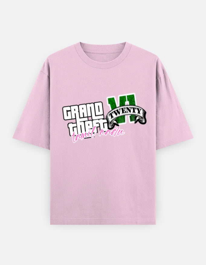 C-Labs Grand Theft Auto: Tamil Nadu Edition Oversized Classic T-Shirt Light Baby Pink Front_1_c_45_e4bf34ad-bde0-4e71-8072-518d89de19e6