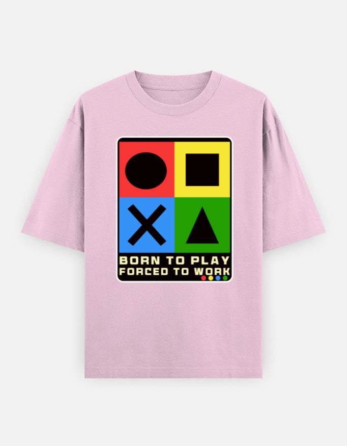 C-Labs Born to Play. Forced to Work. Oversized Classic T-Shirt Light Baby Pink Front_1_c_45_ea551699-ddd5-449d-bf5c-bce30a503d84
