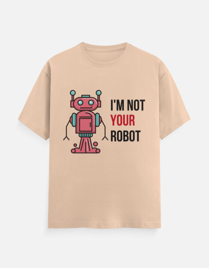 C-Labs I'm Not Your Robot Classic Crew T-Shirt Peach Front_1_c_48