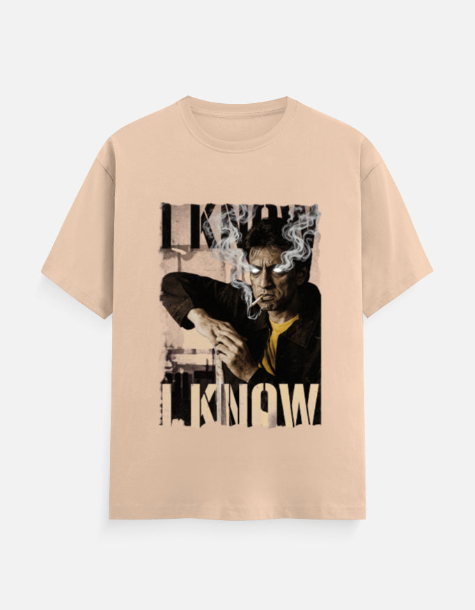 C-Labs I know I know Classic Crew T-Shirt Peach Front_1_c_48_281778ef-7842-4961-b425-1cf6ac5ce51c