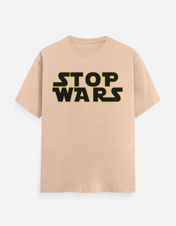 C-Labs Stop Wars Classic Crew T-Shirt Peach Front_1_c_48_46b06eb4-72c4-45f1-9b1f-0c7110290629