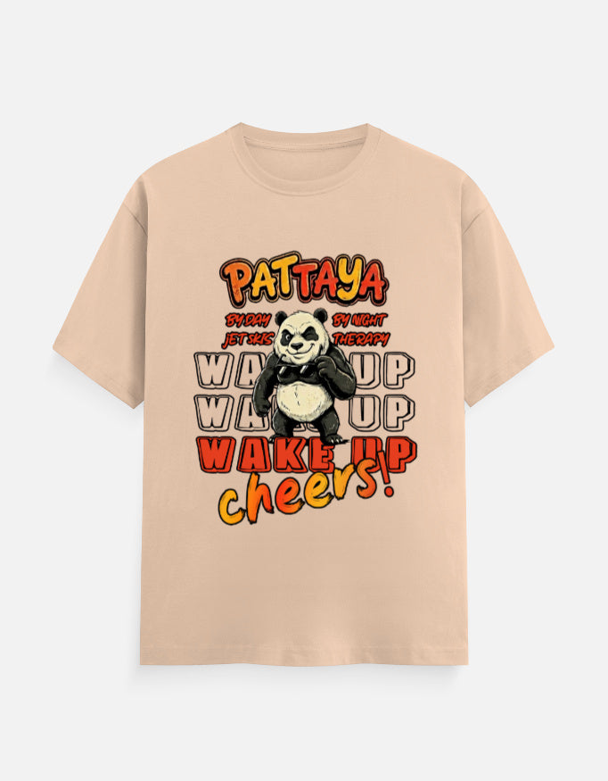 C-Labs Pattaya Wake Up Classic Crew T-Shirt Peach Front_1_c_48_6093a411-13b6-441a-a5f8-a84a00df9ffa