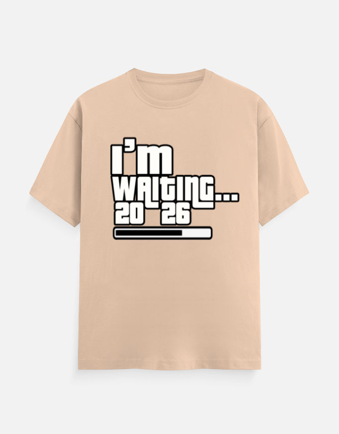 C-Labs I'm Waiting (2026) Classic Crew T-Shirt Peach Front_1_c_48_aee63a7f-3edf-4b6a-8115-43c490d54ada