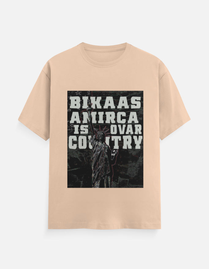 C-Labs Bikaas Amirca Is Ovar Country Classic Crew T-Shirt Peach Front_1_c_48_b3258048-1e52-4a0b-927e-44e5291c5556