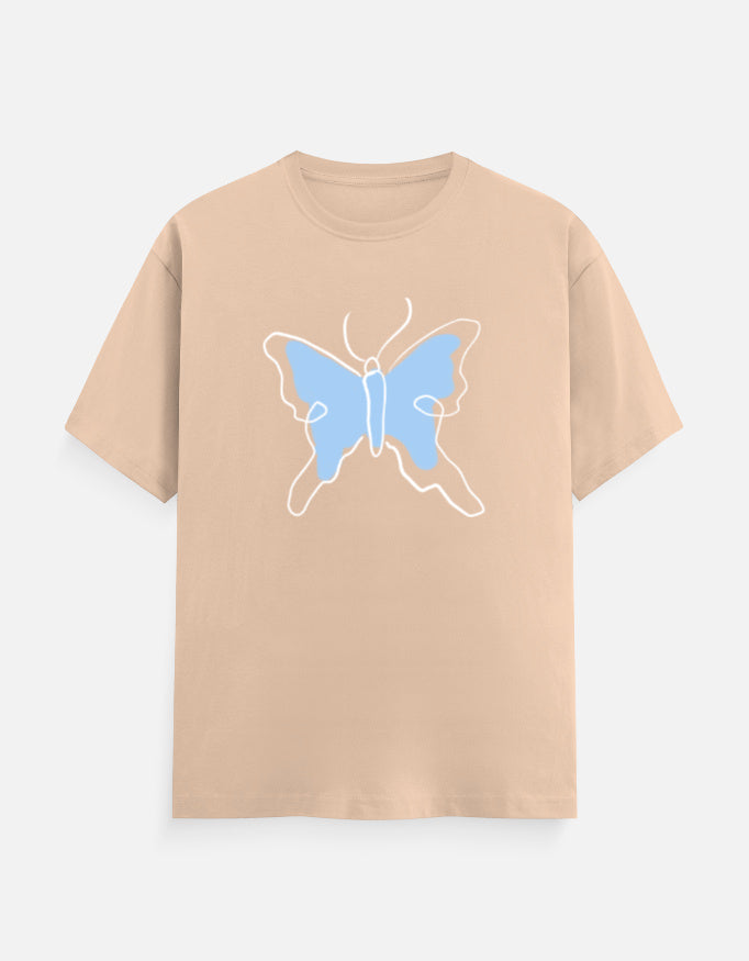 C-Labs Butterfly Classic Crew T-Shirt Peach Front_1_c_48_e133e46d-5a32-47f7-9bc8-d1354e7adc2c