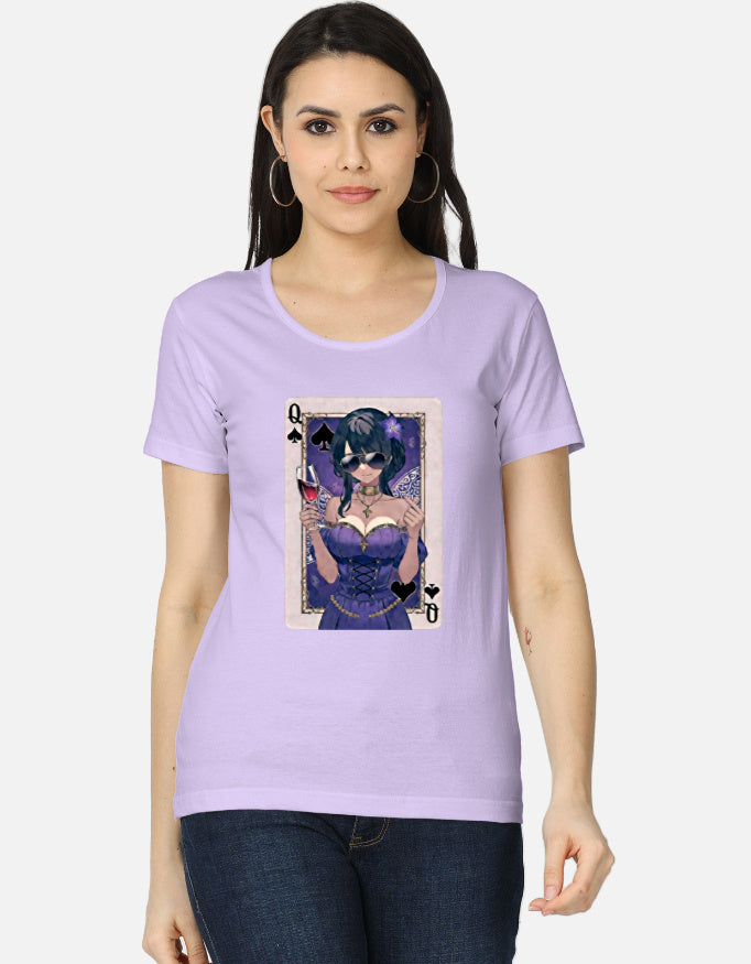 C-Labs Queen Spade Women's Classic T-Shirt Lavender Front_1_c_49_1a525607-141f-4385-90f1-a8f1ec843018