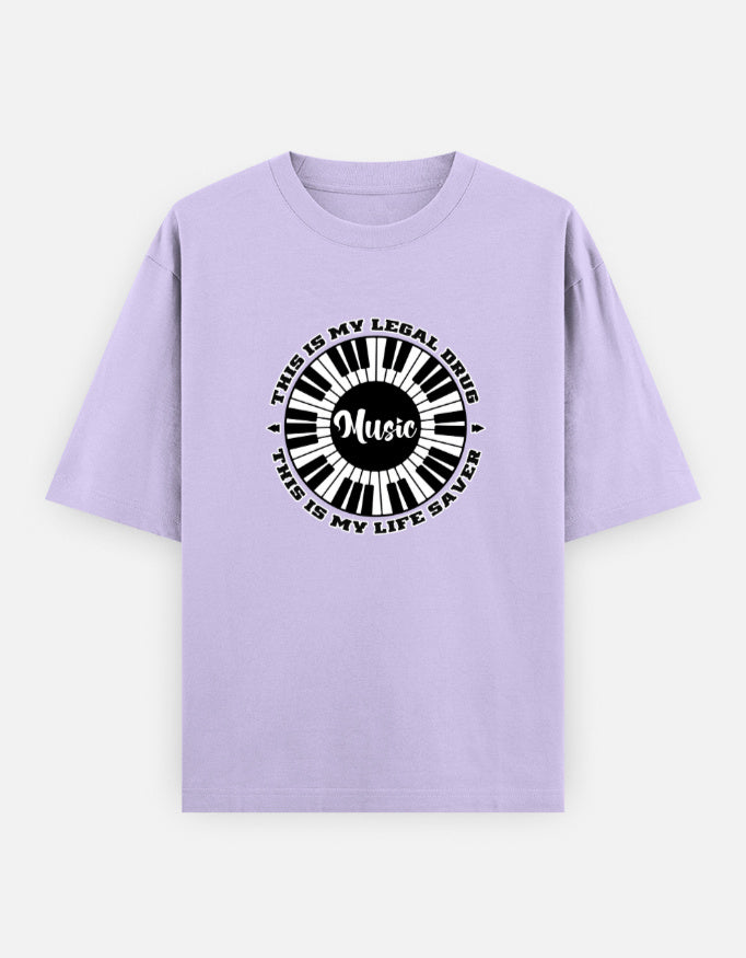 C-Labs Music Is My Drug Oversized Classic T-Shirt Lavender Front_1_c_49_523fec79-1dea-4dc3-bcfe-fa1147b0621a