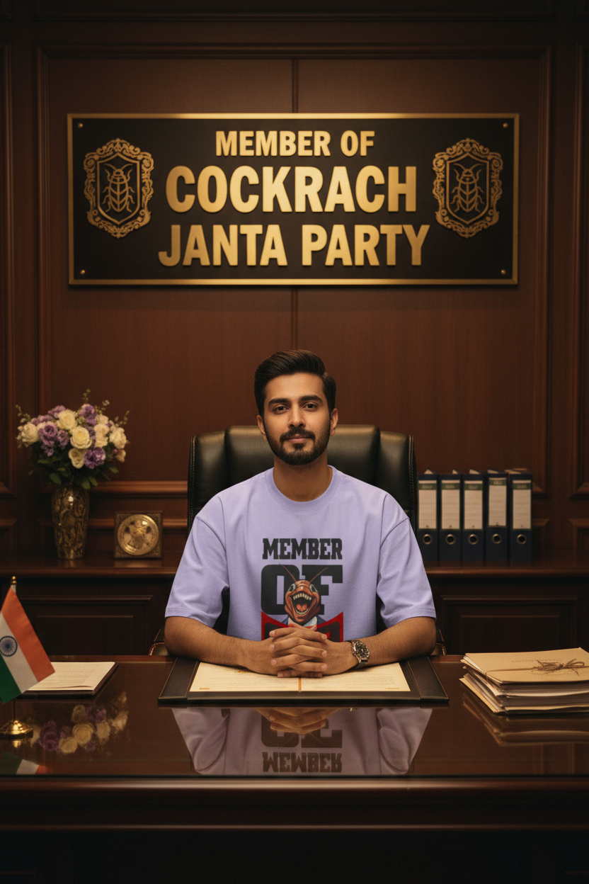 C-Labs Member of Cockroach Janatha Party Oversized Classic T-Shirt Front_1_c_49_b0e2e8fd-37f9-4569-953f-b93d1d016185