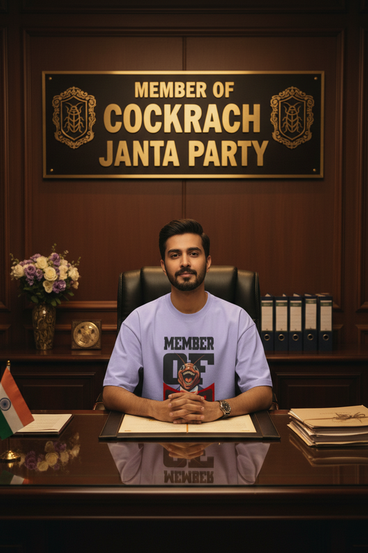 C-Labs Member of Cockroach Janatha Party Oversized Classic T-Shirt Front_1_c_49_b0e2e8fd-37f9-4569-953f-b93d1d016185