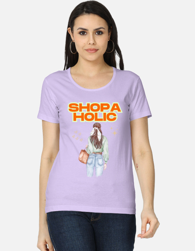 C-Labs Shopaholic Women's Classic T-Shirt Lavender Front_1_c_49_c3874a95-d390-4bd1-bc59-e3545ced1424