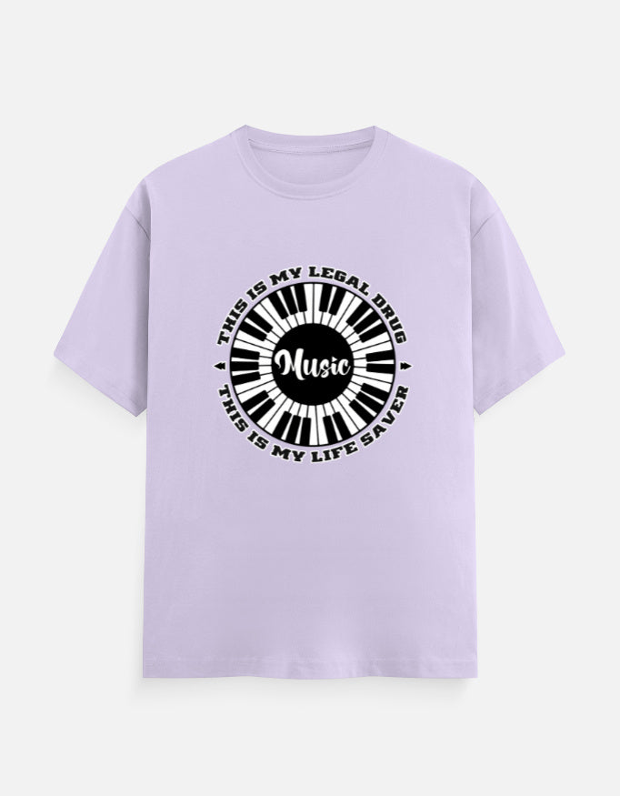 C-Labs Music Is My Drug Classic Crew T-Shirt Lavender Front_1_c_49_f6dbbb70-52f2-4005-a3bd-4164f10de793