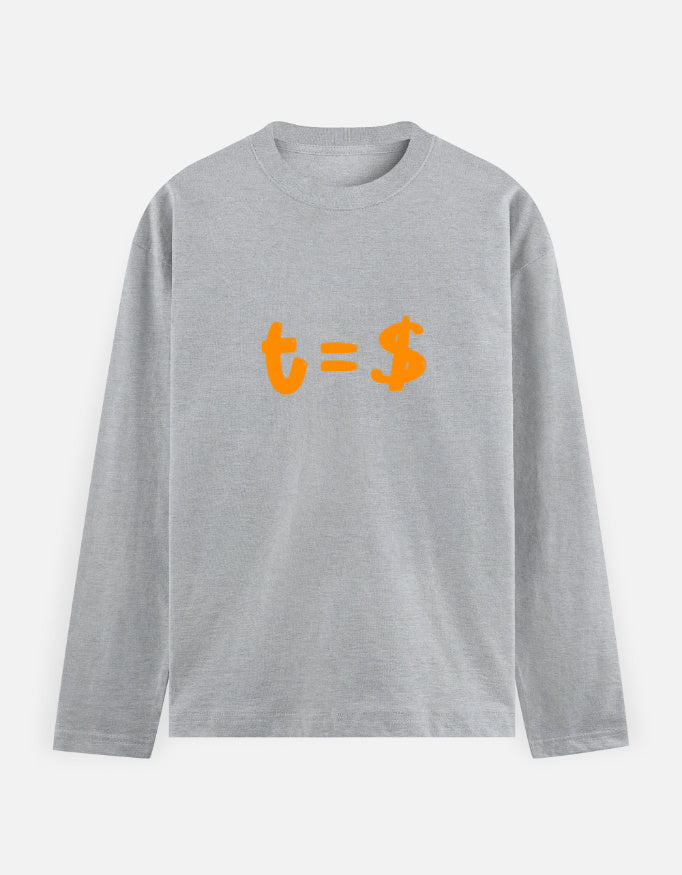 C-Labs Time Is Money Full Sleeve T-Shirt Grey Melange Front_1_c_4_14673dcb-ffa3-4240-ad0b-9a30b5592164