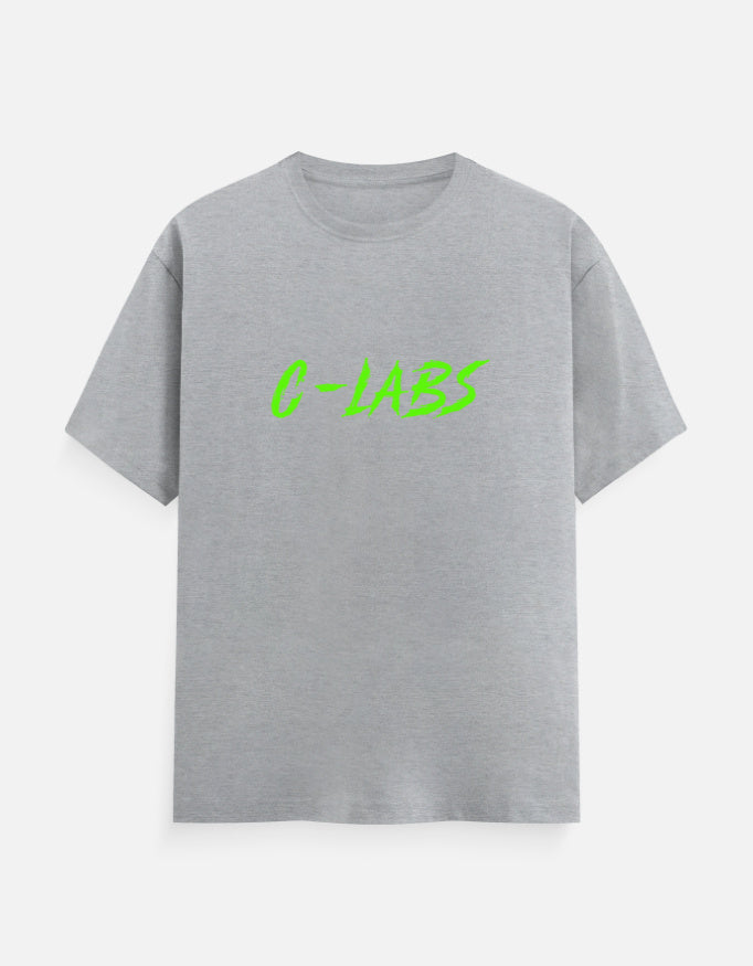C-Labs C-LABS Neon Green Classic Crew T-Shirt Grey Melange Front_1_c_4_267a5b4d-4074-43c0-b2dc-ee53b4019adb