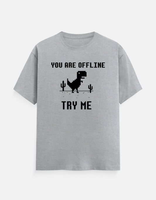 C-Labs If You Are in Offline, Try Me Classic Crew T-Shirt Grey Melange Front_1_c_4_2907e76e-4101-44b8-991a-f0c88da37620