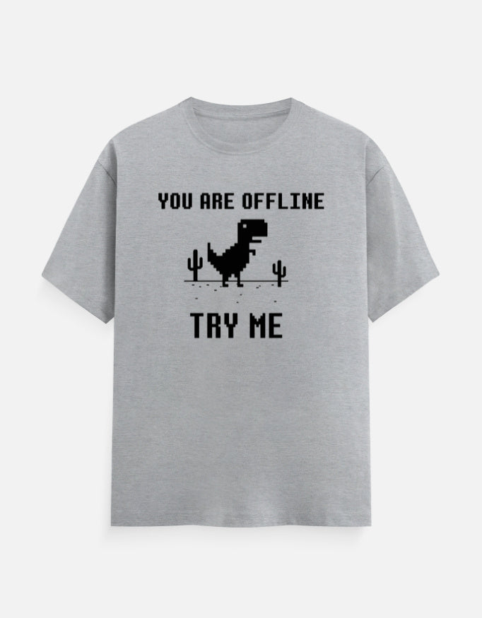 C-Labs If You Are in Offline, Try Me Classic Crew T-Shirt Grey Melange Front_1_c_4_2907e76e-4101-44b8-991a-f0c88da37620