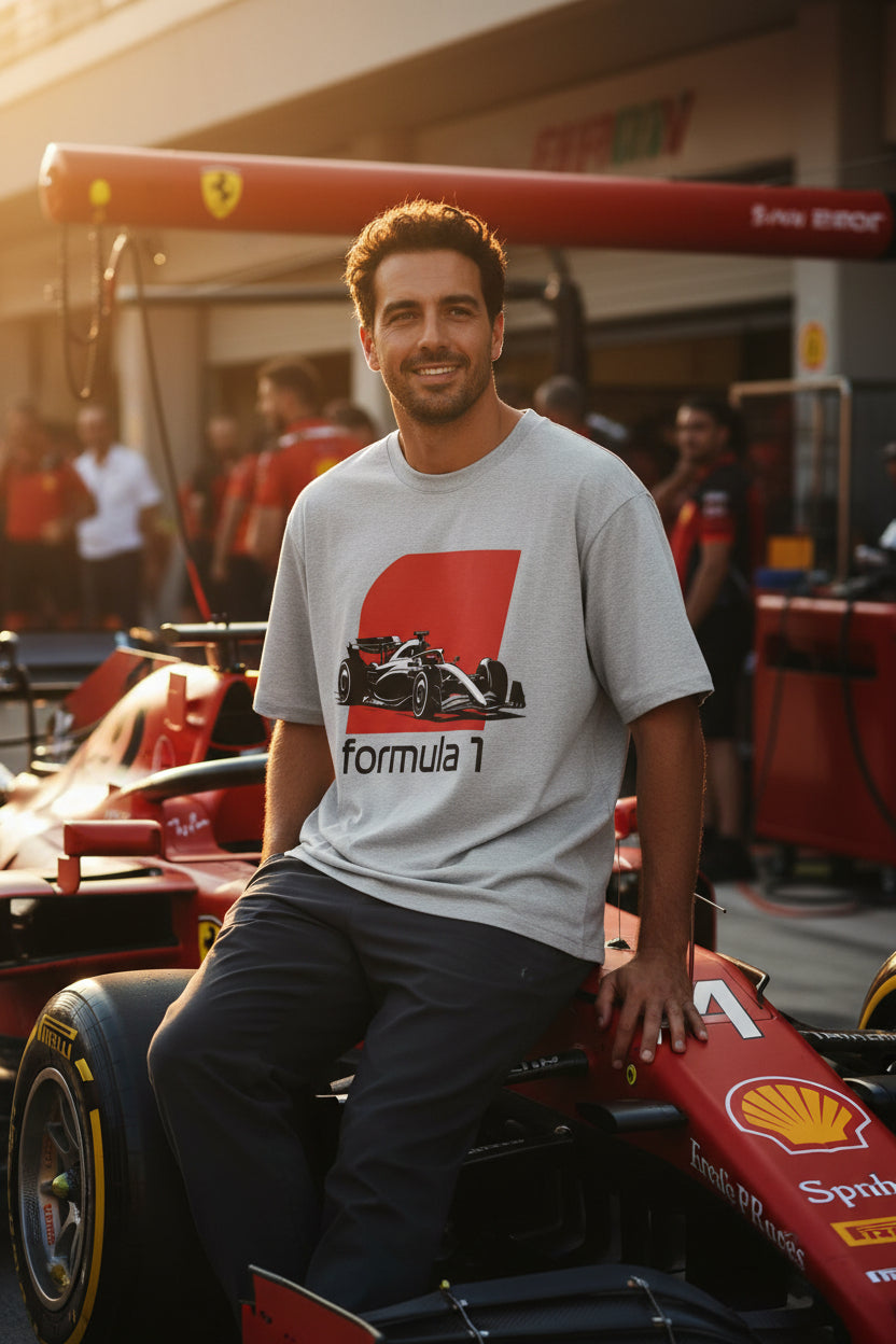C-Labs Formula 1 Oversized Classic T-Shirt Grey Melange Front_1_c_4_2abaa414-64dd-45e2-8b1b-fedc542dbda8