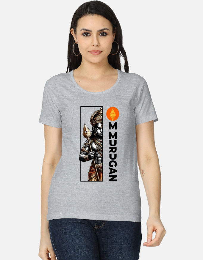C-Labs Om Murugan Women's Classic T-Shirt Grey Melange Front_1_c_4_364f355d-f7ae-4b3d-b128-af570b95d35e