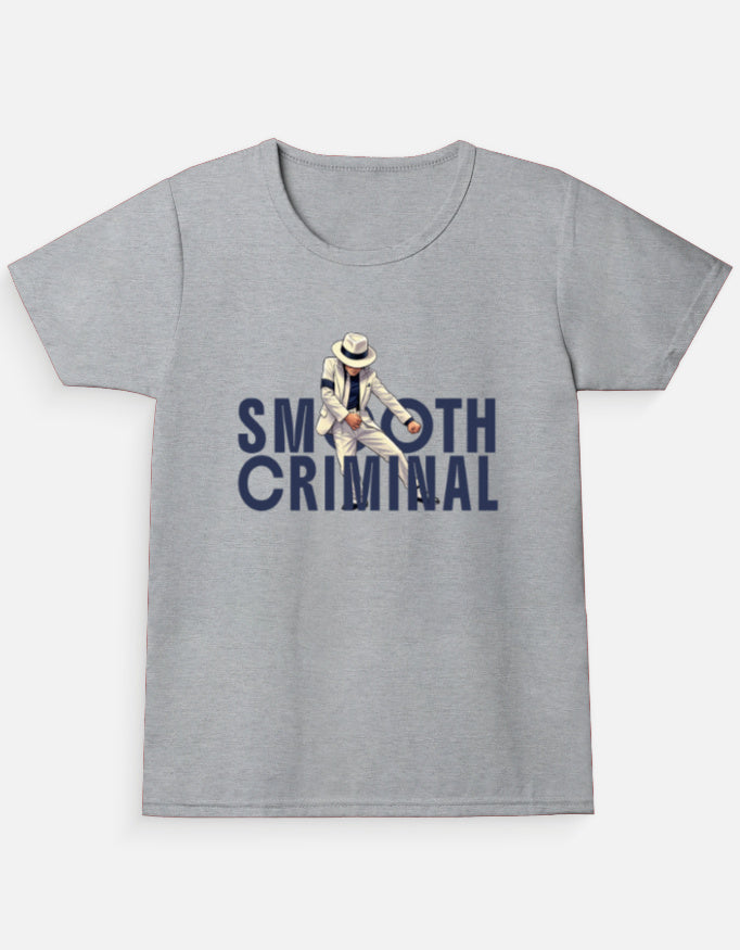 C-Labs Smooth Criminal Girl Classic Crew T-Shirt Grey Melange Front_1_c_4_5262faca-046e-455d-9a02-e169ec945b34