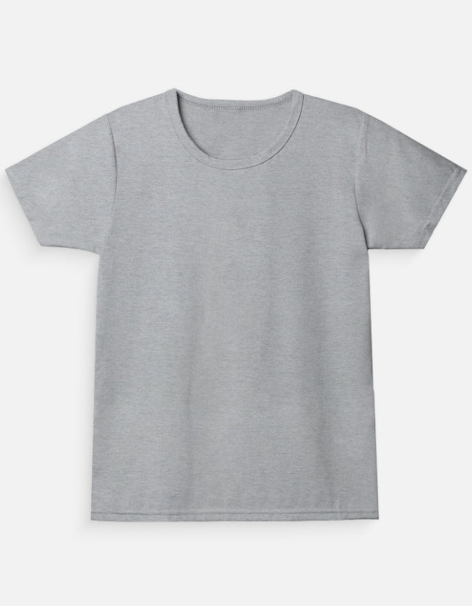 C-Labs C-Standard: Girl's T-Shirt Girl Classic Crew T-Shirt Grey Melange Front_1_c_4_53fa1ff4-412e-4323-aac3-9a4d8c92abe0