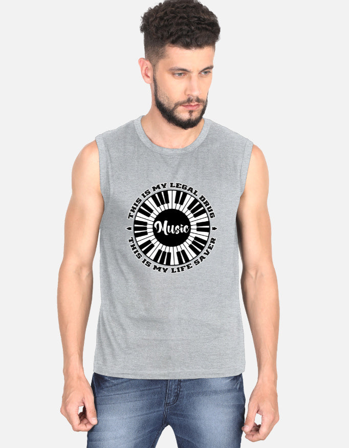 C-Labs Music Is My Drug Sleeveless T-Shirt Grey Melange Front_1_c_4_585ff4b8-5394-48ad-a312-fe6d01808fd6