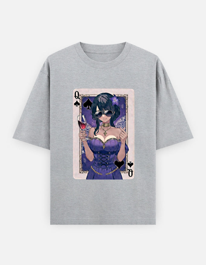C-Labs Queen Spade Oversized Classic T-Shirt Grey Melange Front_1_c_4_69c8e212-7c42-46dd-9e13-c4f6508fa795