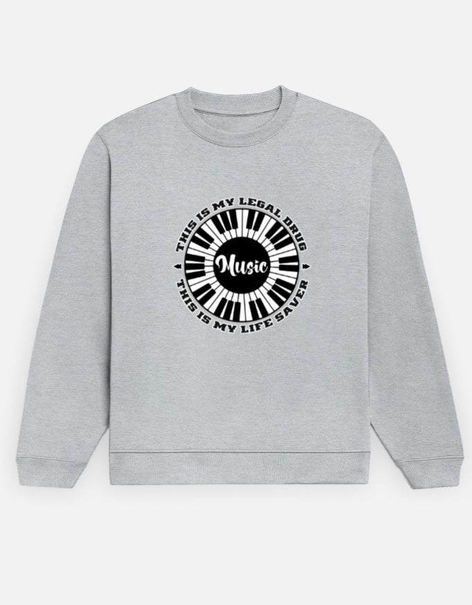 C-Labs Music Is My Drug Sweatshirt Grey Melange Front_1_c_4_74f17343-df54-4ed7-b322-58ee81cab6a8