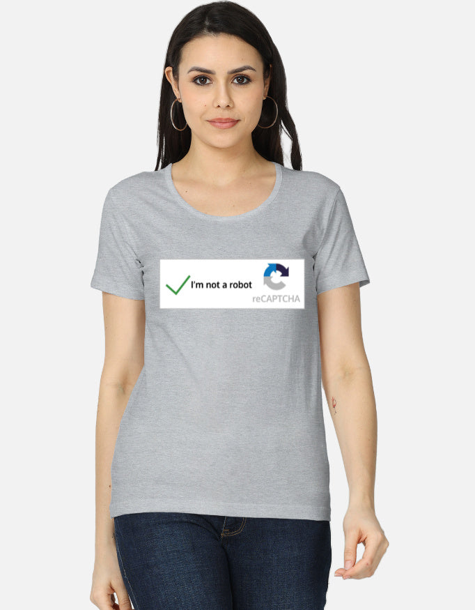 C-Labs I'm Not a Robot Women's Classic T-Shirt Grey Melange Front_1_c_4_798e20e8-7e5c-4529-9e5d-d1008db32abd