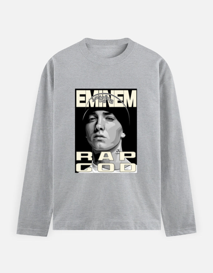 C-Labs Rap God Full Sleeve T-Shirt Grey Melange Front_1_c_4_7a782f08-dce3-4166-9c46-56f6e4b917d6