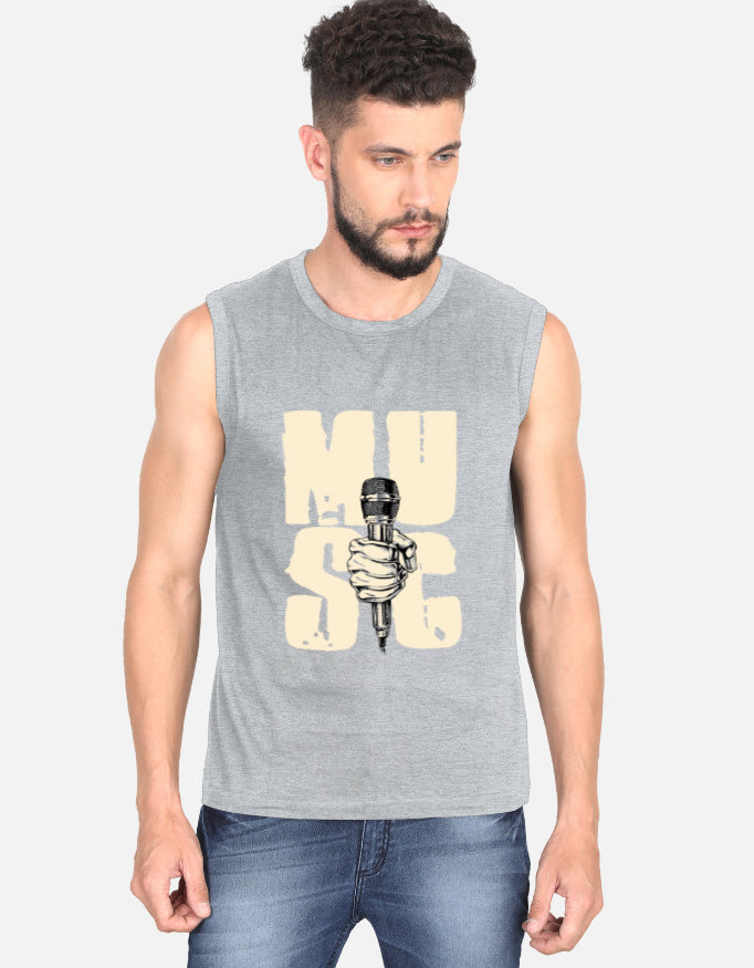 C-Labs Music Sleeveless T-Shirt Grey Melange Front_1_c_4_7ef60477-38e7-49a6-a16f-3d6e363315ea