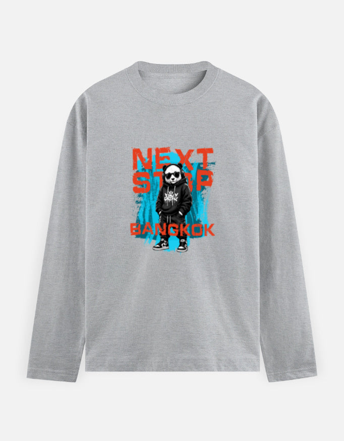 C-Labs Next Stop: Bangkok Full Sleeve T-Shirt Grey Melange Front_1_c_4_821d2481-712a-4c9d-b6e2-10805c28c56c