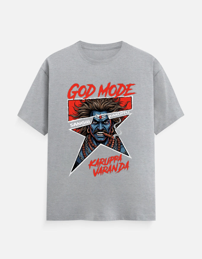 C-Labs Karuppu God Mode Classic Crew T-Shirt Grey Melange Front_1_c_4_83298d14-275f-4939-b3f8-611e45983c4d