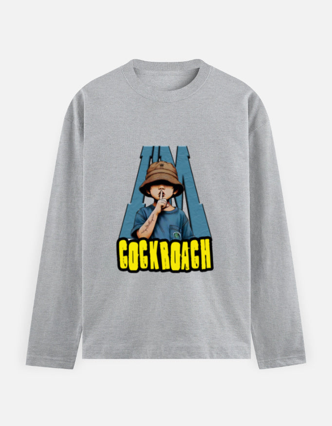 C-Labs I'm Cockroach Full Sleeve T-Shirt Grey Melange Front_1_c_4_9217617e-de39-4aef-9f7f-38fac6708bd5