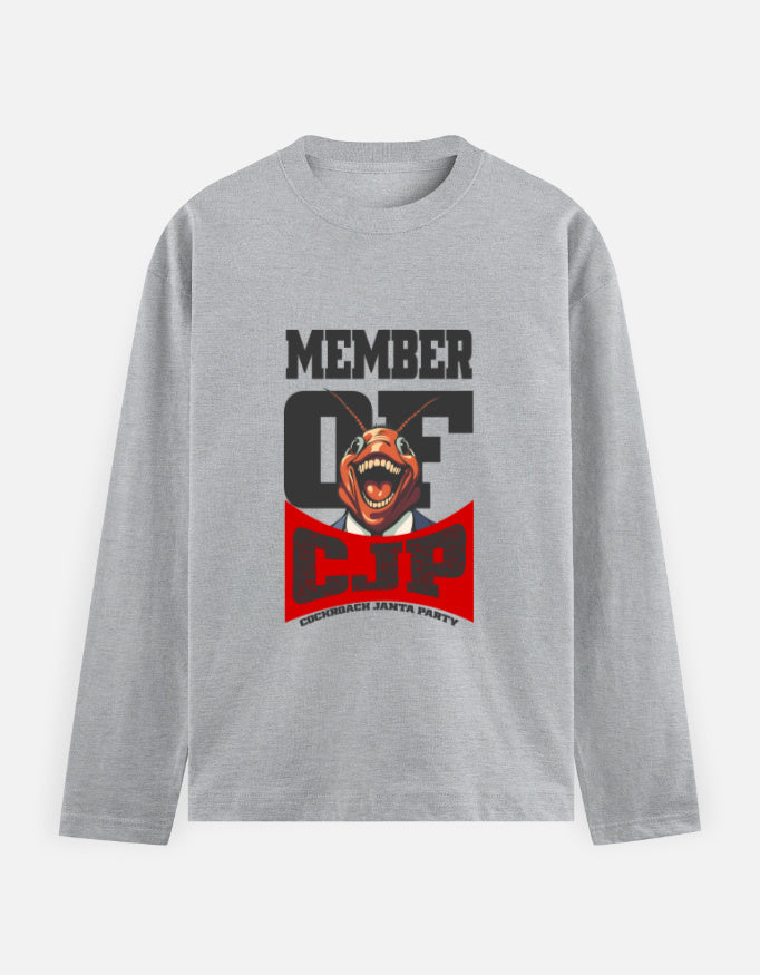 C-Labs Member of Cockroach Janatha Party Full Sleeve T-Shirt Grey Melange Front_1_c_4_9742b708-23c7-4484-b371-589ff751b413
