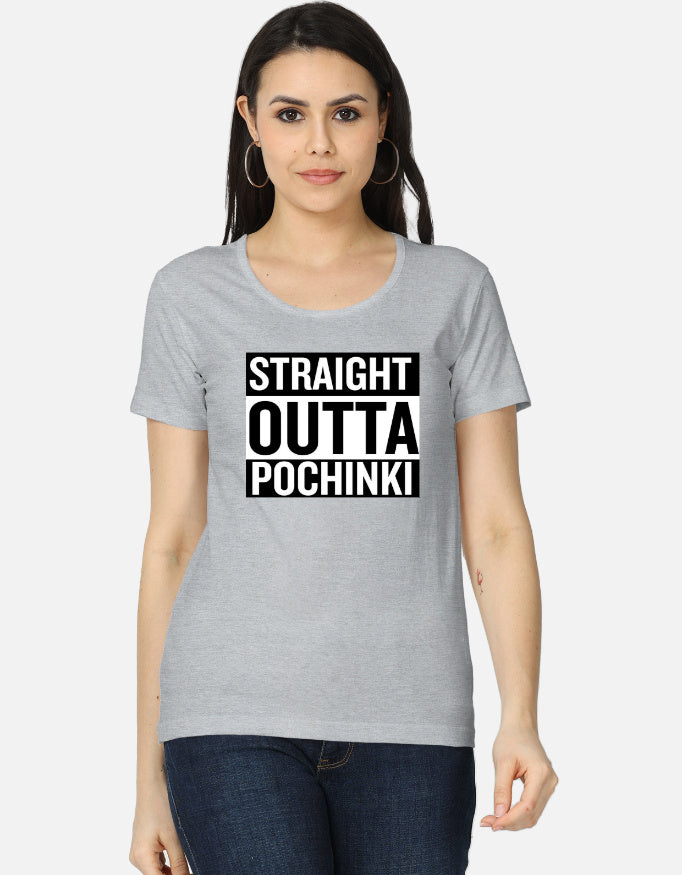 C-Labs Straight Outta Pochinki Women's Classic T-Shirt Grey Melange Front_1_c_4_9a649b40-27dd-4a5d-868e-7afd3d0ae3b1