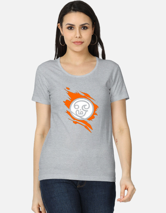 C-Labs Om Women's Classic T-Shirt Grey Melange Front_1_c_4_a81d7d57-40d4-44b2-afbf-74c6761ad36c