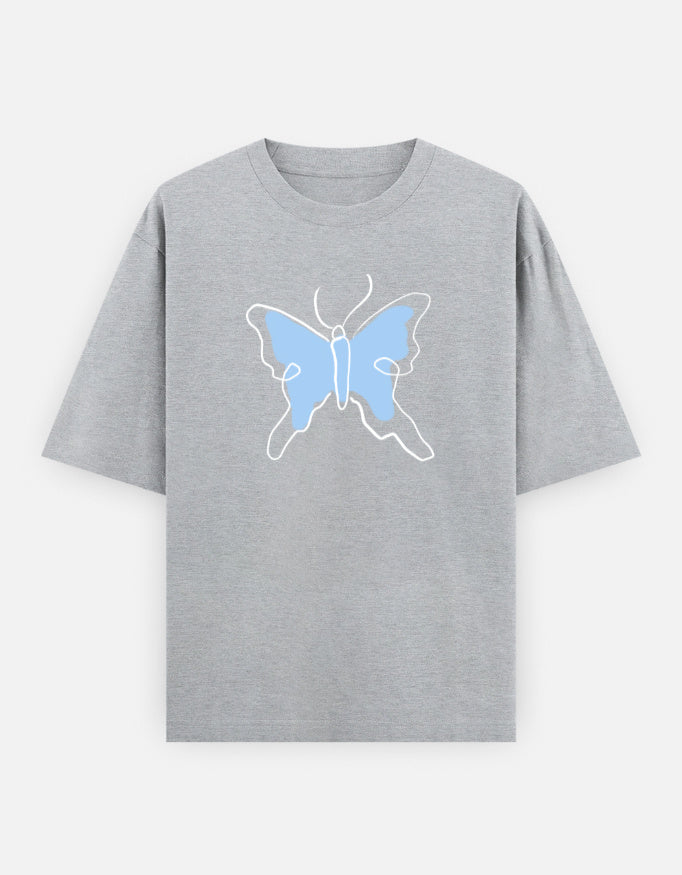 C-Labs Butterfly Oversized Classic T-Shirt Grey Melange Front_1_c_4_b11998af-9cfe-4238-8962-830ba6ad297b