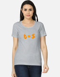 C-Labs Time Is Money Women's Classic T-Shirt Grey Melange Front_1_c_4_b4592b81-49ce-4553-b365-ae9634aff387