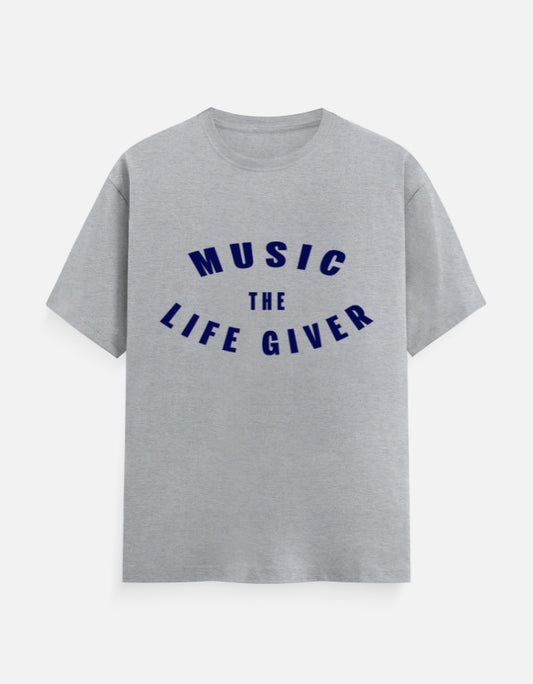 C-Labs Music The Life Giver Classic Crew T-Shirt Grey Melange Front_1_c_4_bb2fc5a8-ef18-49af-91c3-2c8a1ed70106