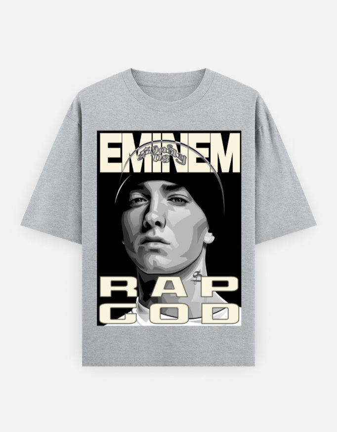 C-Labs Rap God Oversized Classic T-Shirt Grey Melange Front_1_c_4_c1fd22ac-9b4c-4435-ba2e-994a21ba3357