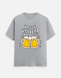 C-Labs Happy Weekend Classic Crew T-Shirt Grey Melange Front_1_c_4_cbc7ae43-aeb4-4fda-8d0a-01e5a25b00a2