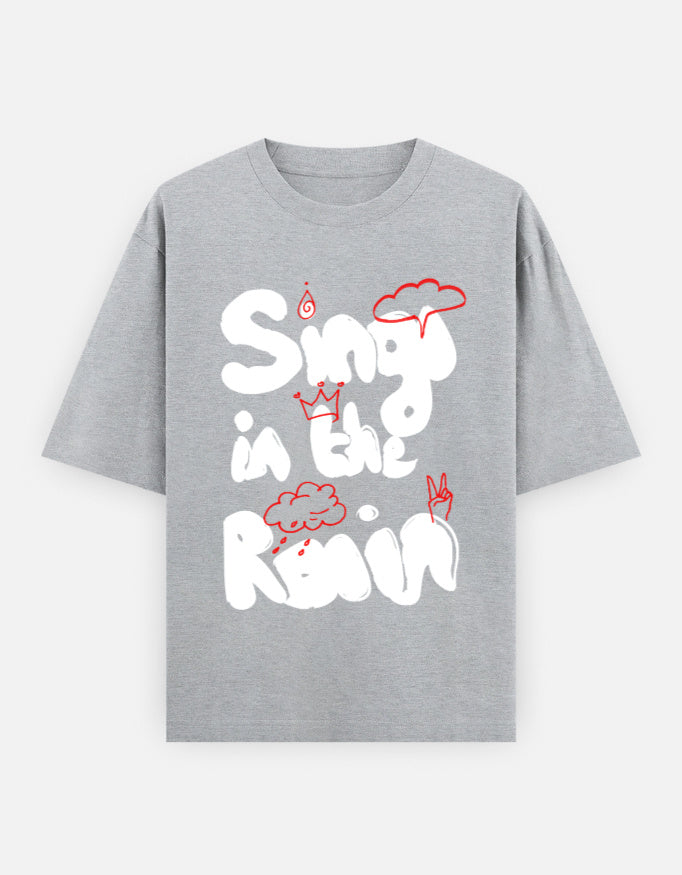 C-Labs Sing in the Rain Oversized Classic T-Shirt Grey Melange Front_1_c_4_e6c85b68-7214-4a1d-98df-ecfd2906d520
