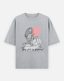 C-Labs This Girl Is Gorgeous Oversized Classic T-Shirt Grey Melange Front_1_c_4_f1f320b3-2aa1-404e-98a9-3599900688b7