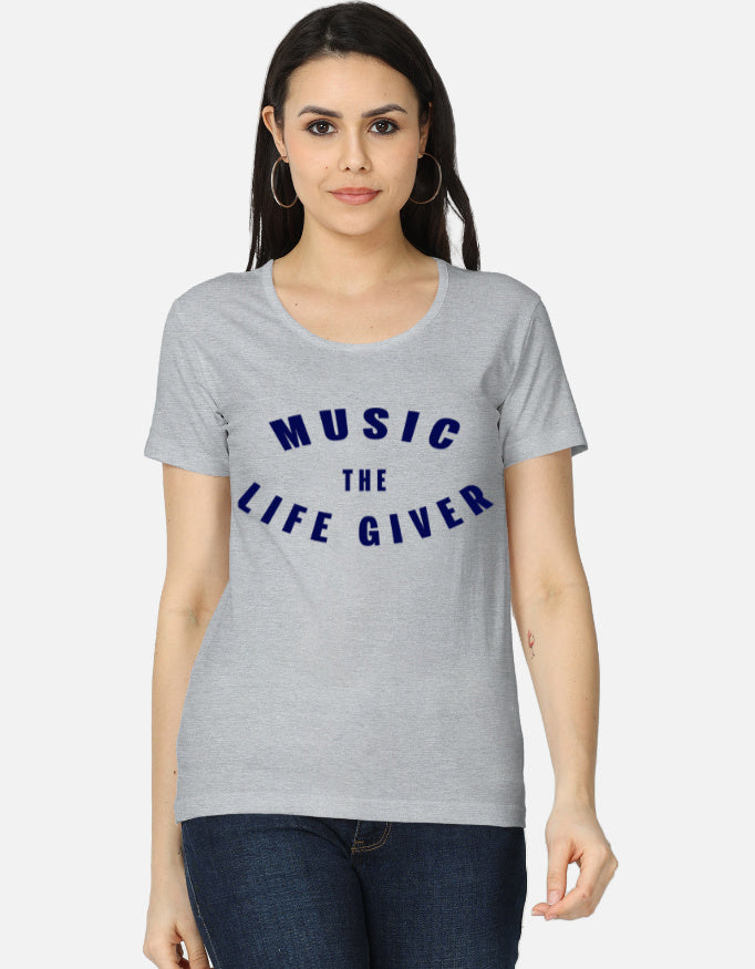 C-Labs Music The Life Giver Women's Classic T-Shirt Grey Melange Front_1_c_4_f30f6032-bab9-4d70-9b4d-90c0f8d2f3ba
