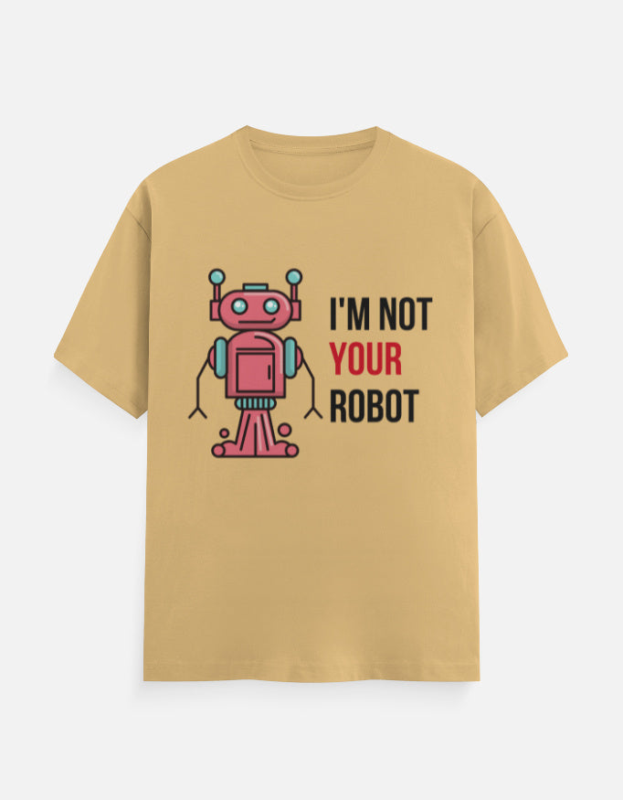 C-Labs I'm Not Your Robot Classic Crew T-Shirt Beige Front_1_c_51