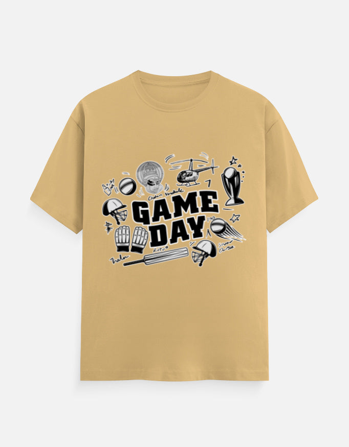 C-Labs Game Day CSK Theme Classic Crew T-Shirt Beige Front_1_c_51_0342b21e-1b54-4bd3-bcaa-a37775fa595b