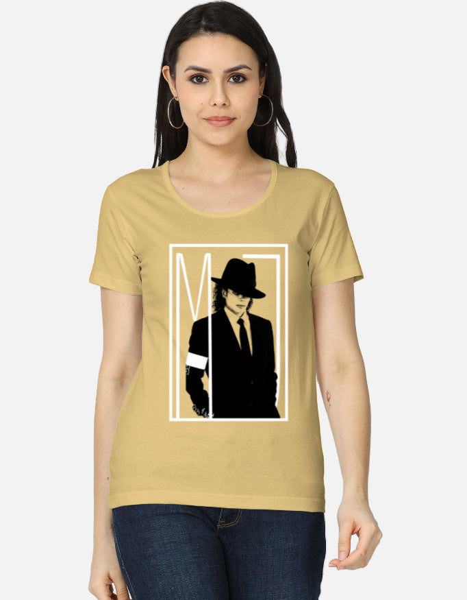 C-Labs Michael Jackson Women's Classic T-Shirt Beige Front_1_c_51_1ff91421-7312-4641-96bd-64cf62266375