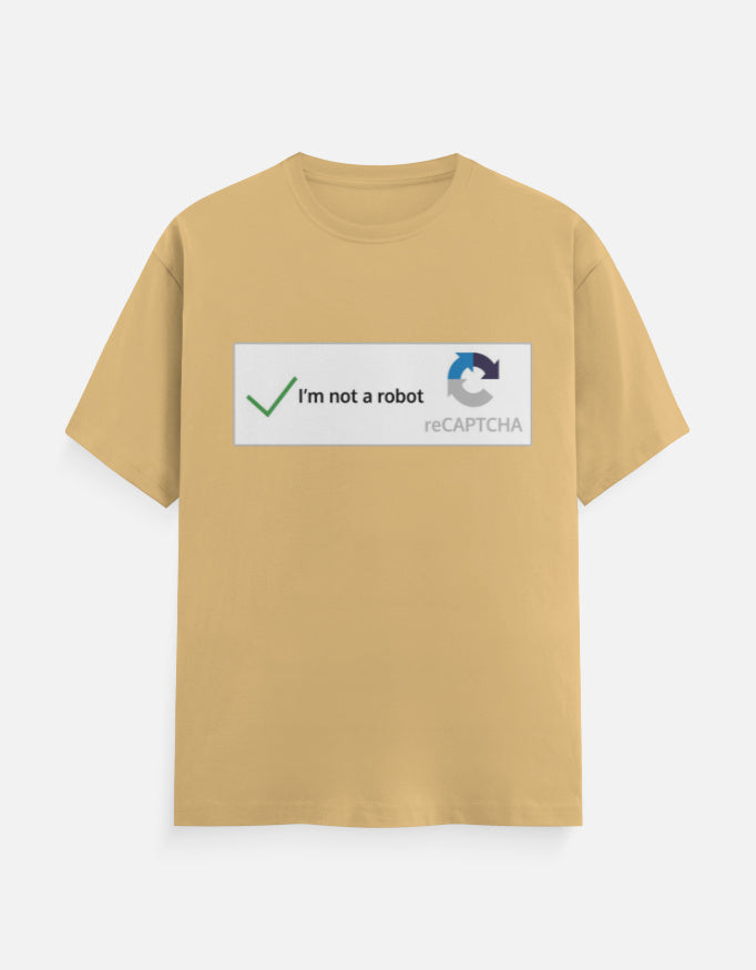 C-Labs I'm Not a Robot Classic Crew T-Shirt Beige Front_1_c_51_62368423-0d66-455b-8738-9e6d60565d1a