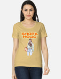 C-Labs Shopaholic Women's Classic T-Shirt Beige Front_1_c_51_72d64358-805d-4ec9-a251-540364aa7ae9