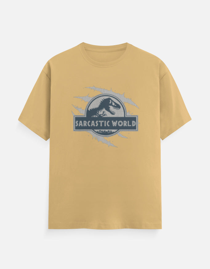 C-Labs Sarcastic World Classic Crew T-Shirt Beige Front_1_c_51_764b429f-3128-40b4-9efa-67e5968dc074